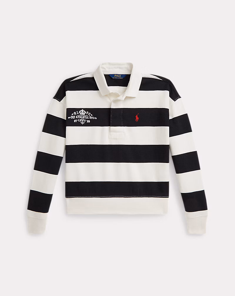 エンブロイダリー フリース ラグビー スウェットシャツ