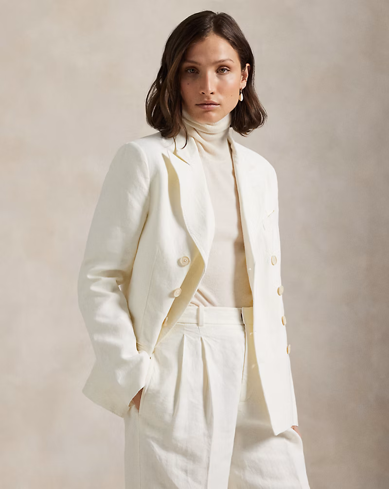 ダブルブレステッド ヘンプ ブレザー