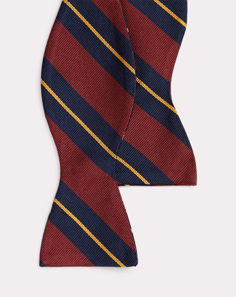 ストライプド シルク レップ ボウ タイ