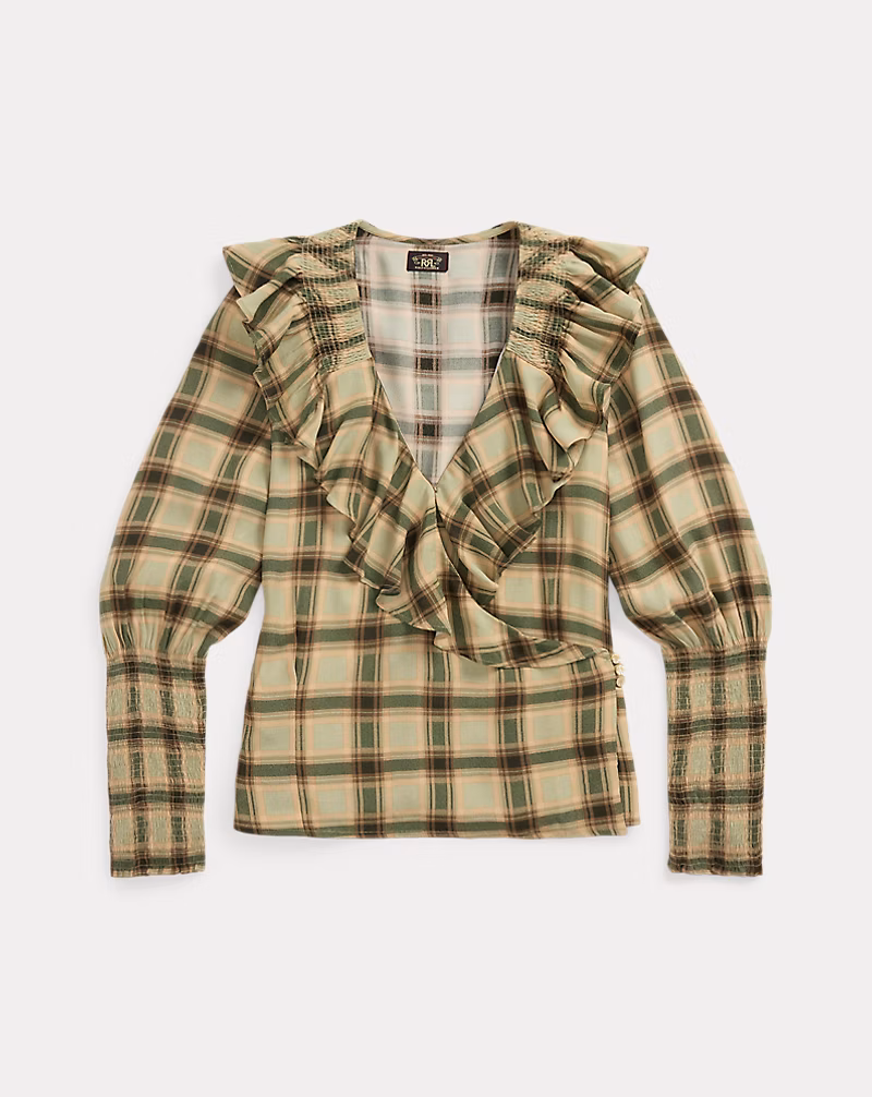 オンブレ チェック マロケン ブラウス