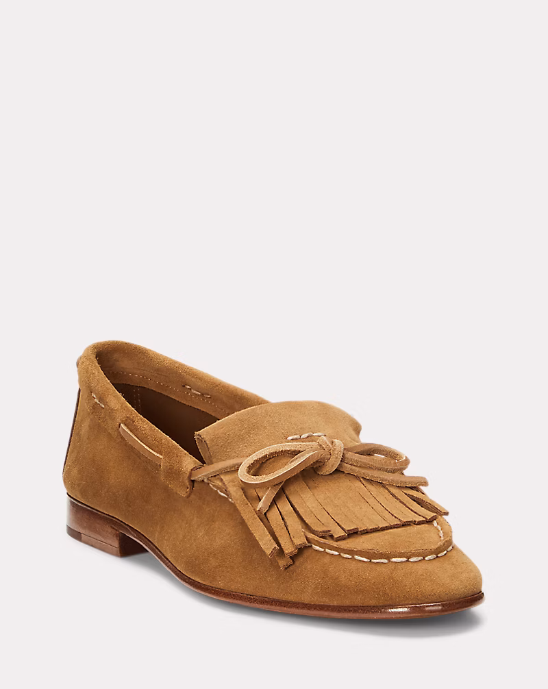 フリンジトリム スエード ローファー