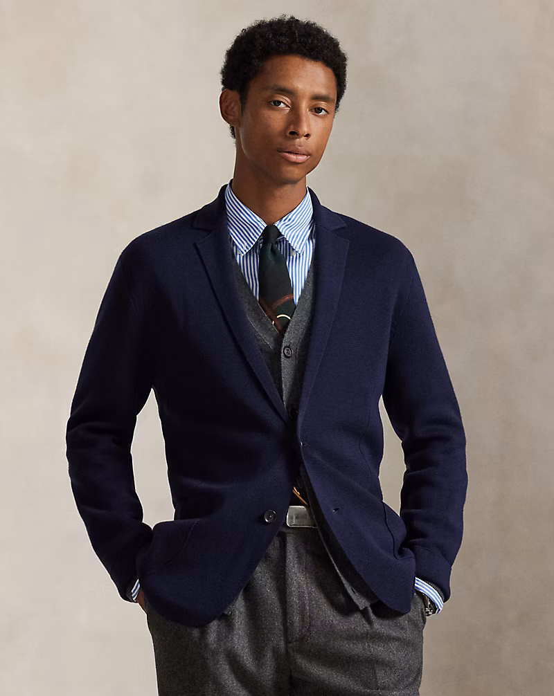 ウォッシャブル ウール ブレザー カーディガン