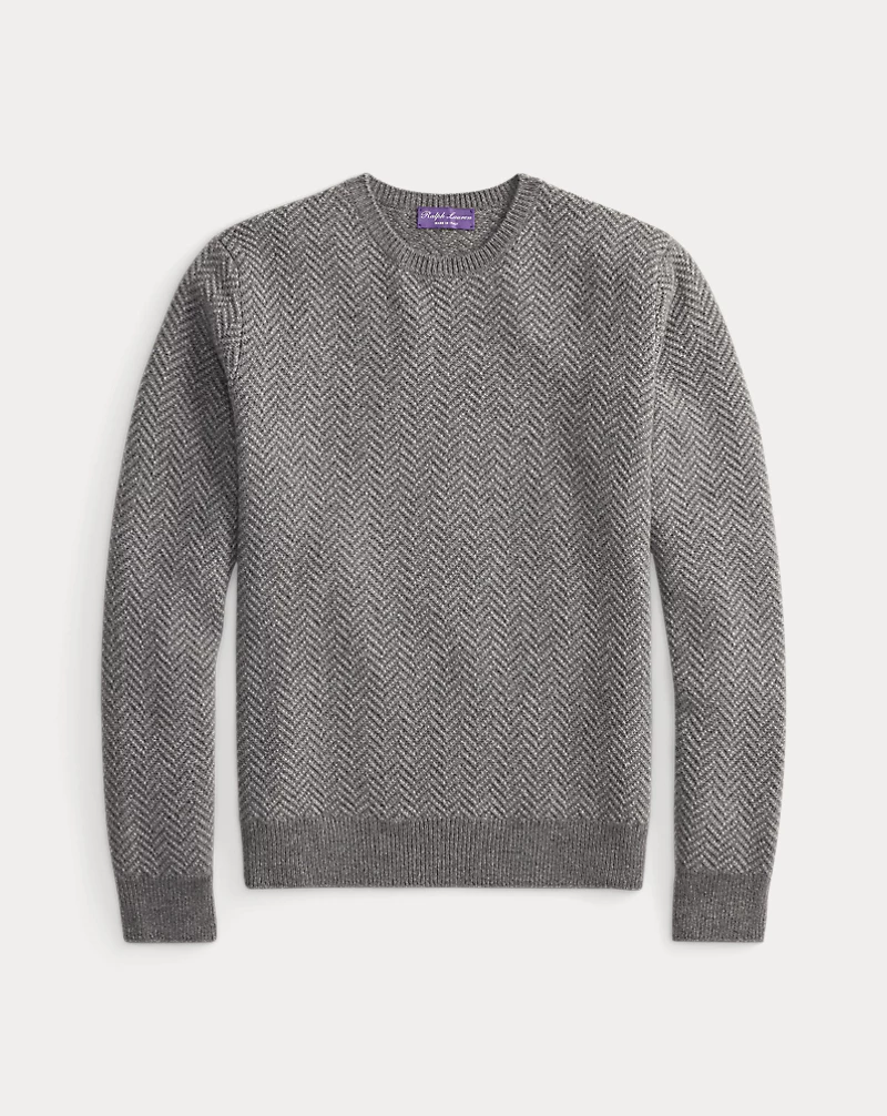 テクスチャード ヘリンボーン カシミヤ セーター