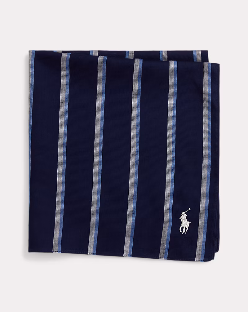 ストライプド コットン ハンカチーフ