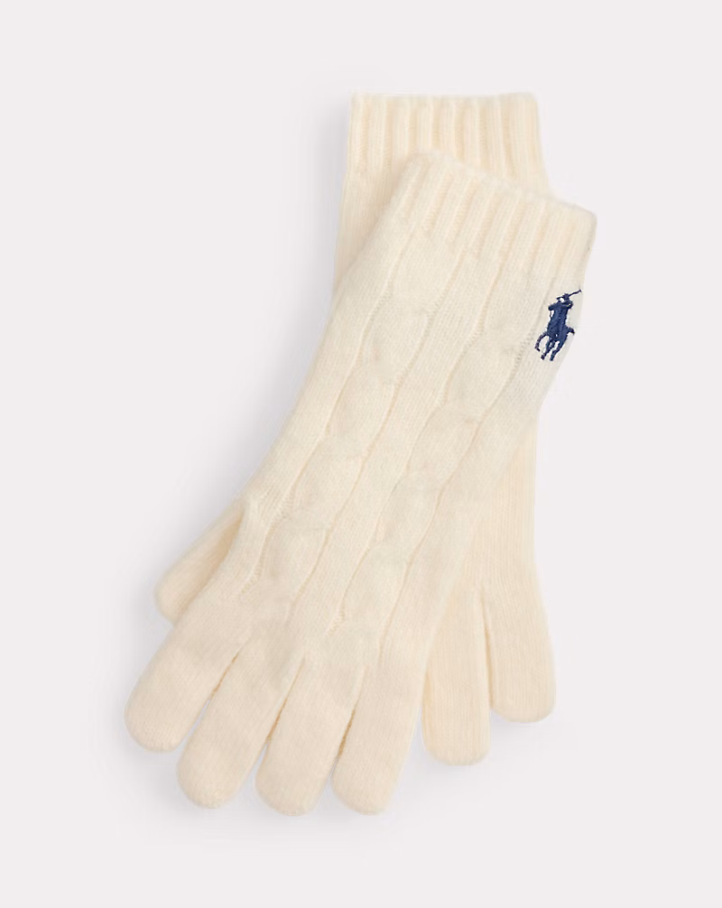 ケーブルニット ウールカシミヤ グローブ