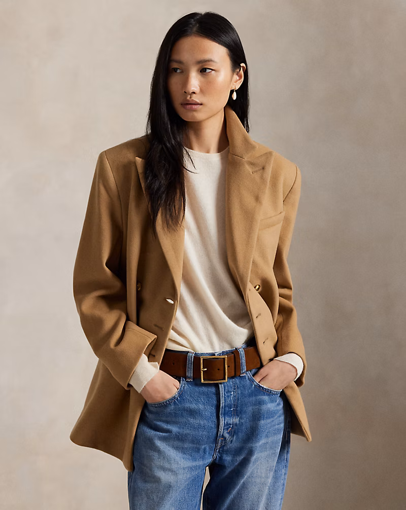 ダブルブレステッド ウール メルトン ブレザー