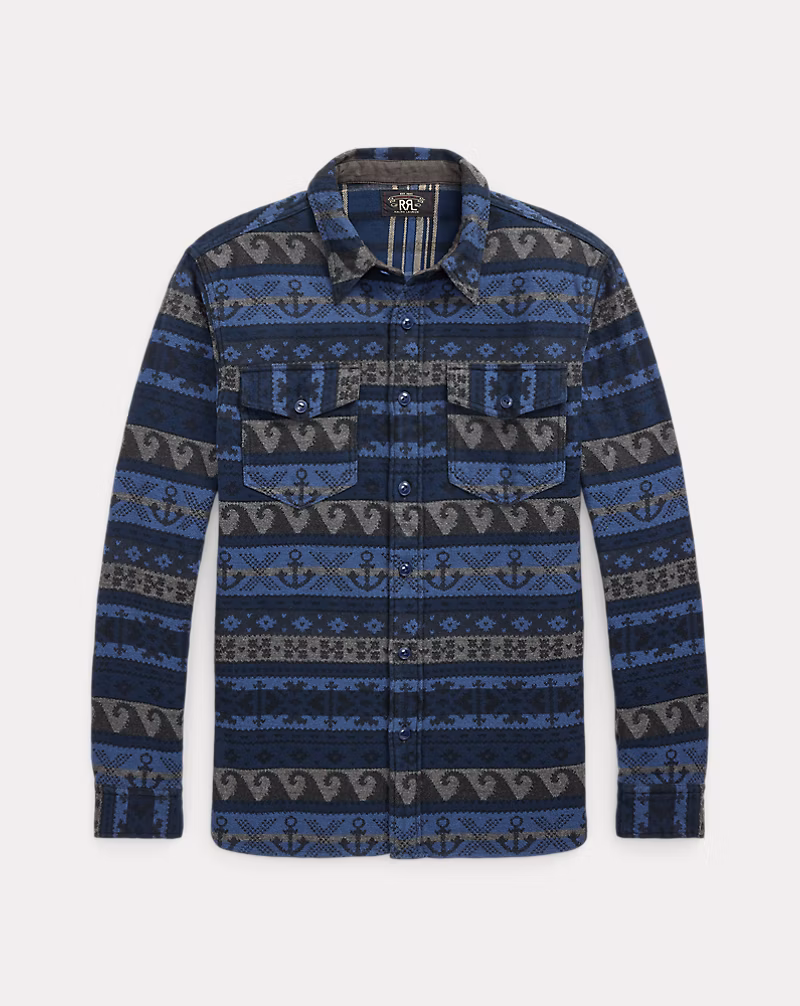 ダブルフェイスド ジャカード ワークシャツ