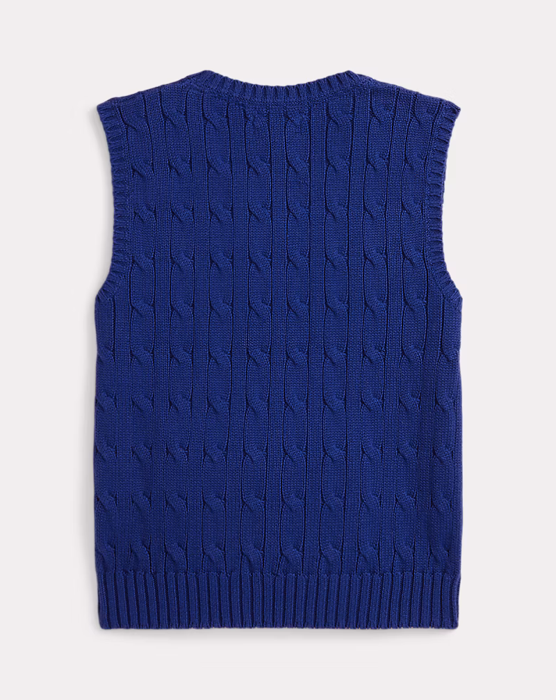 ケーブルニット コットン セーター ベスト