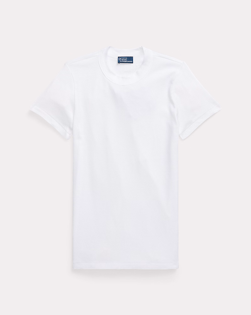 リブ コットン Tシャツ