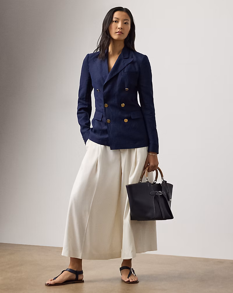 Myrtle シルク ポプリン クロップド プリーテッド パンツ