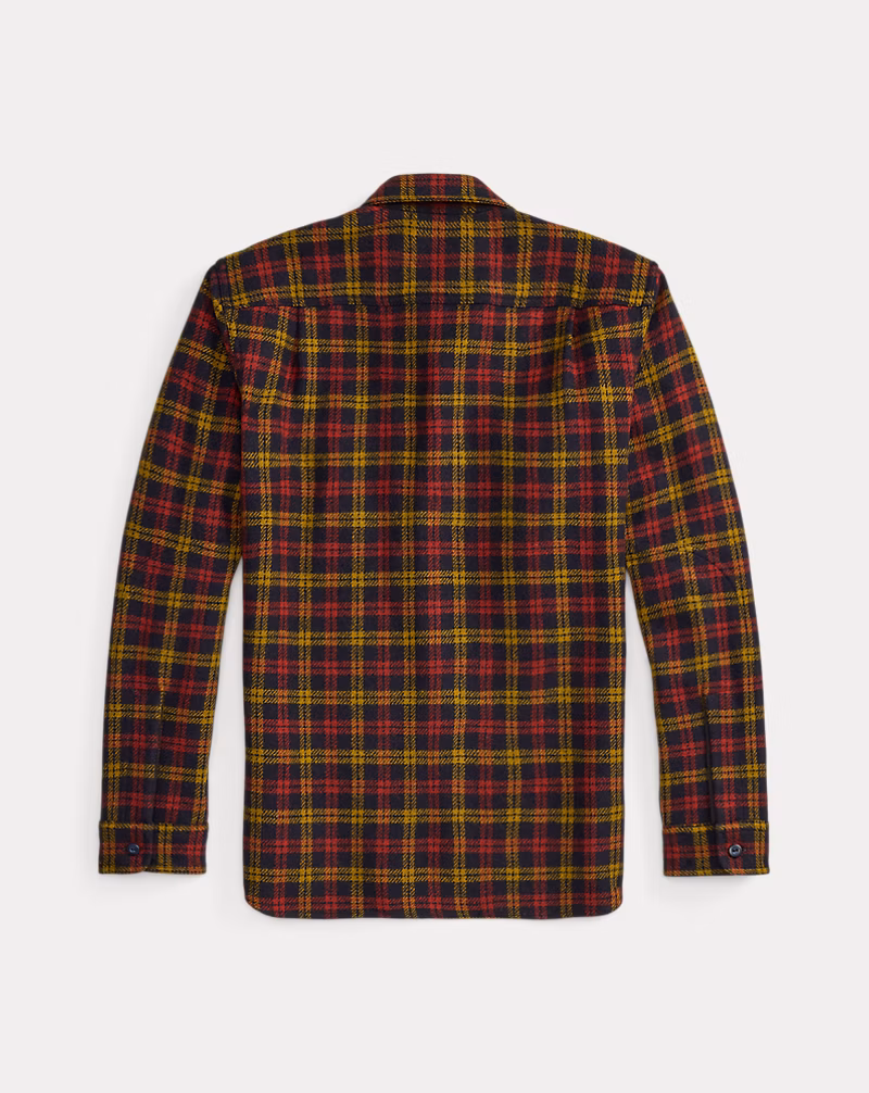 チェックド ウール ツイル ワークシャツ