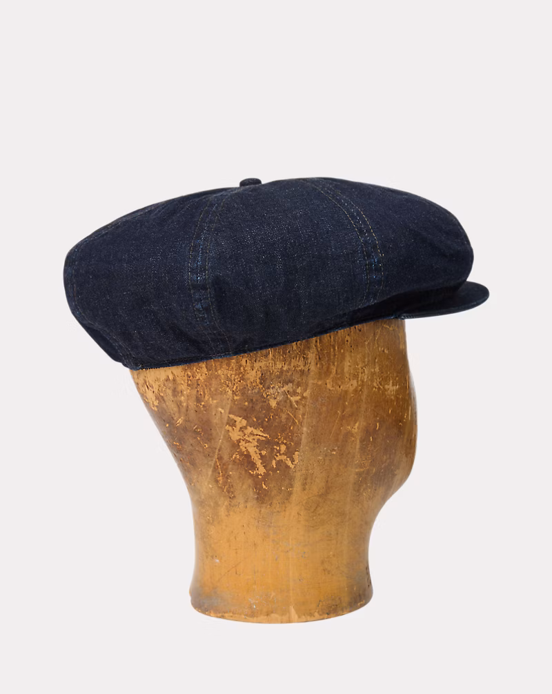 インディゴ デニム ニュースボーイ キャップ