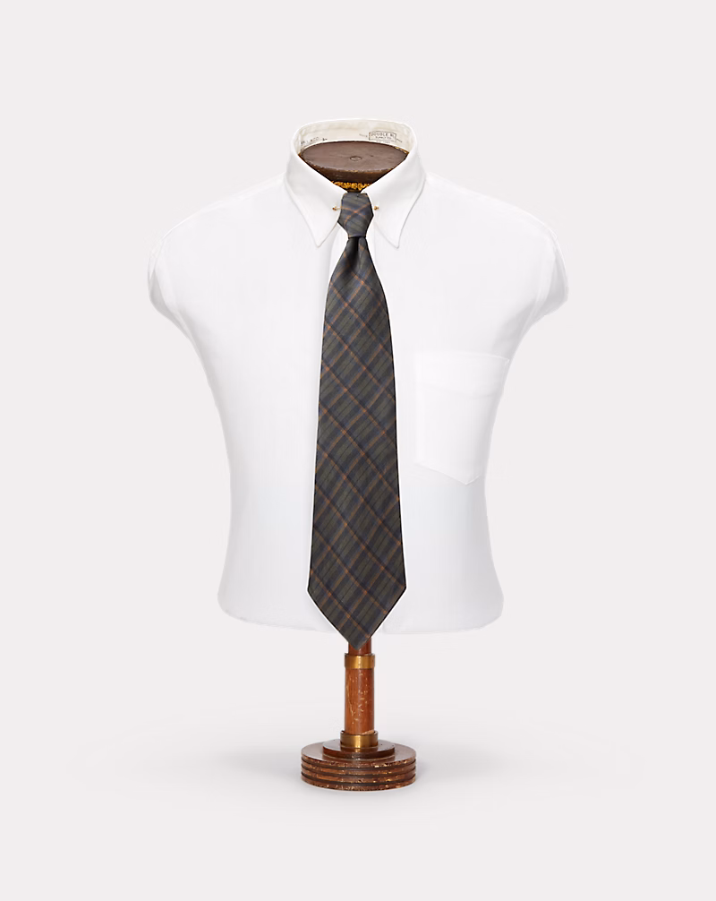 ハンドメイド チェック シルク ツイル ネクタイ