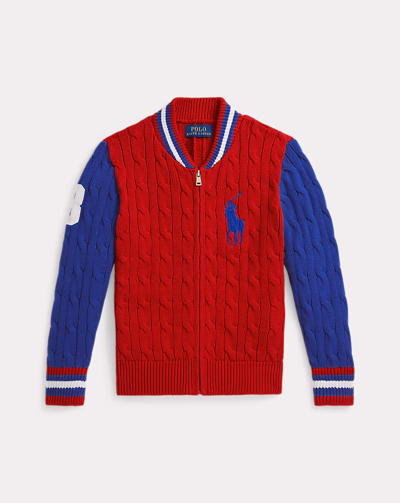 Big Pony ケーブルニット コットン ジャケット