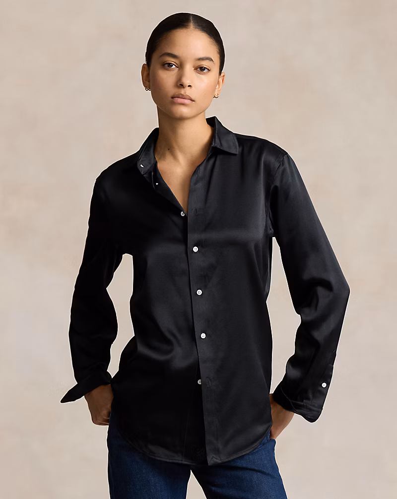 スリム フィット シルク シャツ