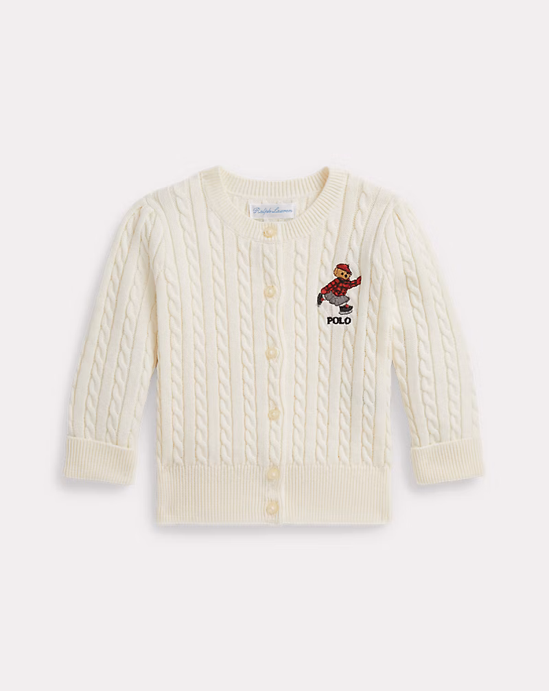 Polo ベア ミニケーブル コットン カーディガン