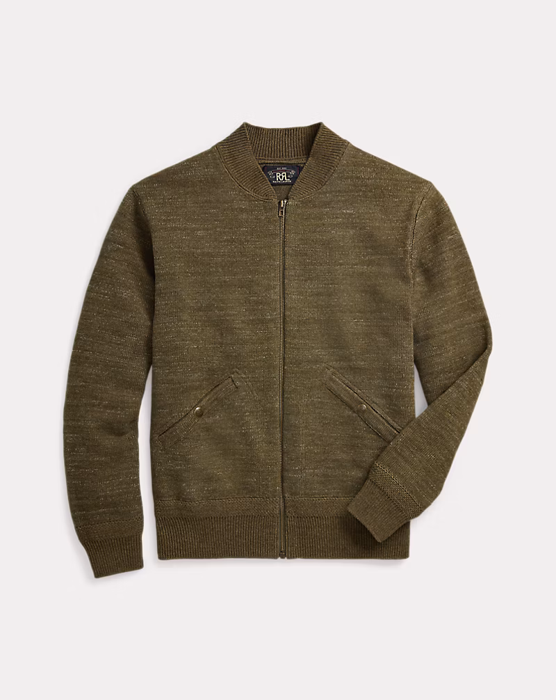 コットンウール フルジップ セーター