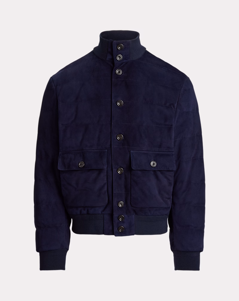 キルテッド スエード ダウン ジャケット