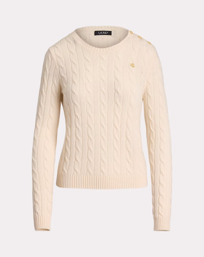 ボタントリム ウールカシミヤ セーター