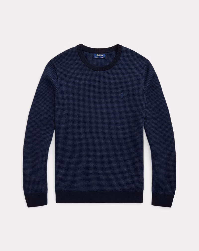 ハウンドトゥース ウォッシャブル ウール セーター