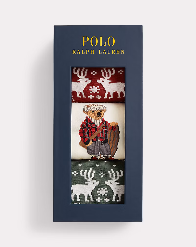 Polo ベア クルー ソックス 3パック ギフト セット
