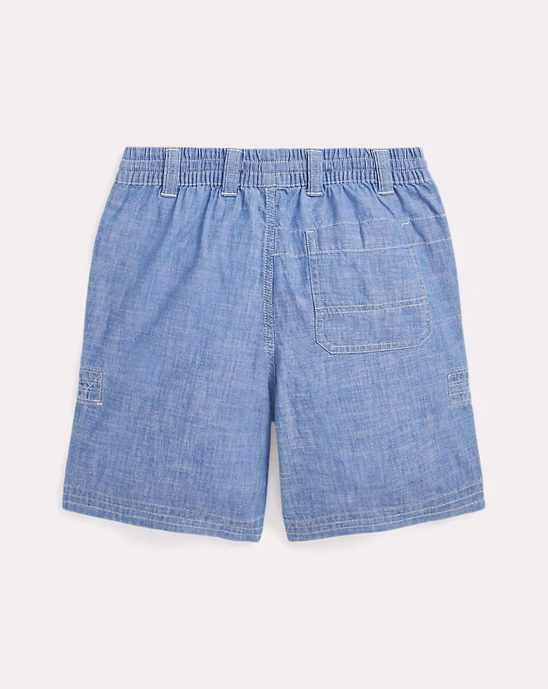 インディゴ シャンブレー ドローストリング ショートパンツ