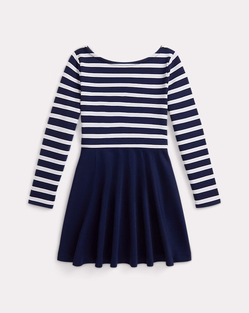 ストライプド ストレッチ ポンチ ドレス