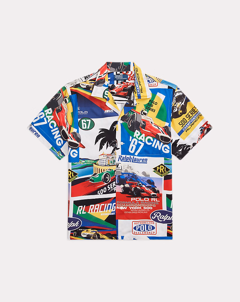 クラシック フィット レーシングプリント キャンプ シャツ