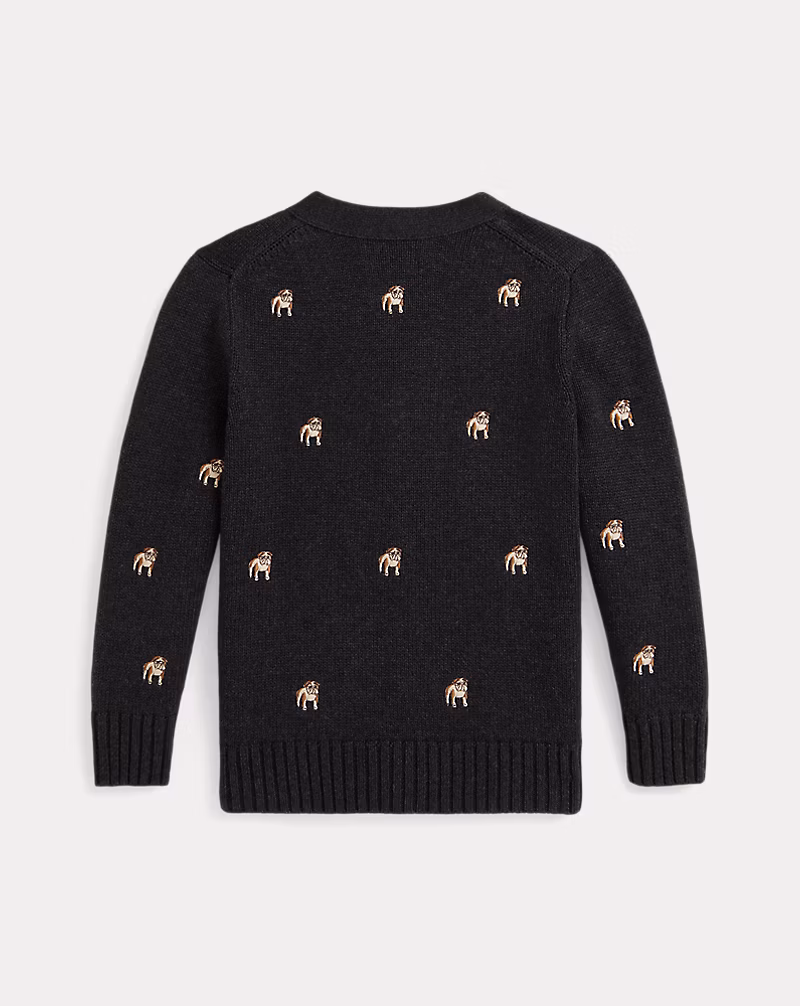 ドッグエンブロイダリー コットン カーディガン