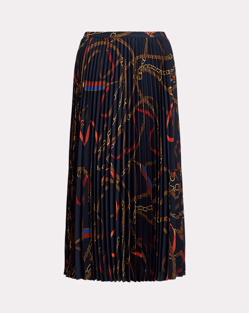 ベルティングプリント プリーテッド ジョーゼット スカート