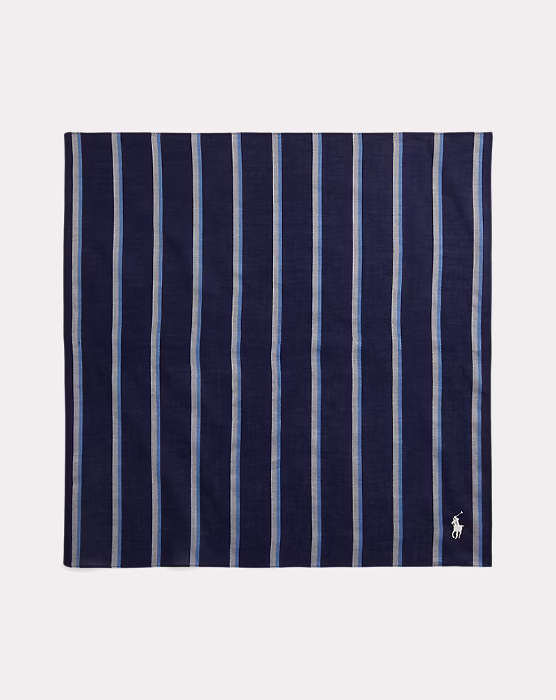 ストライプド コットン ハンカチーフ