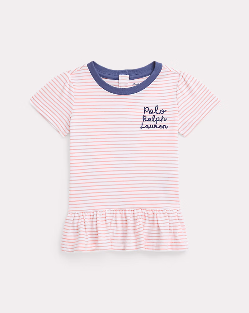 ロゴ コットン ジャージー ペプラム Tシャツ