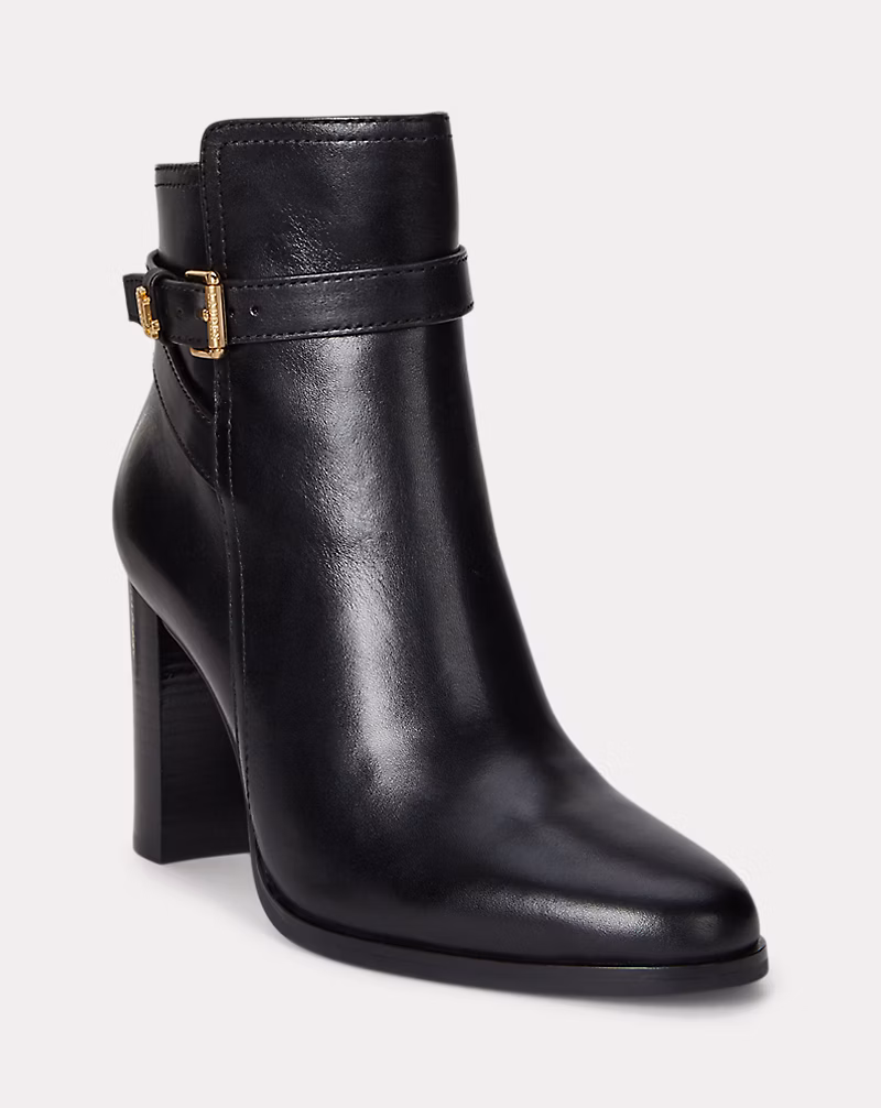 Brooke II バーニッシュド レザー ブーティ ヒール