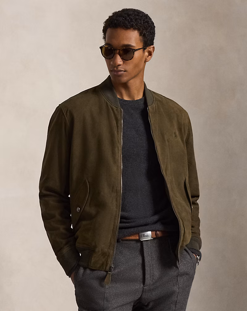 スエード ボンバー ジャケット