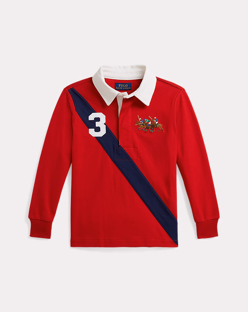 トリプルポニー コットン ラグビー シャツ