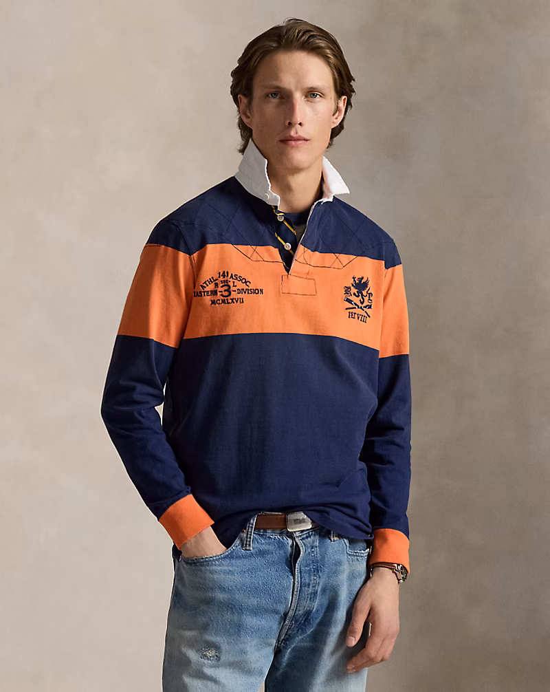 クラシック フィット エンブロイダリー ラグビー シャツ