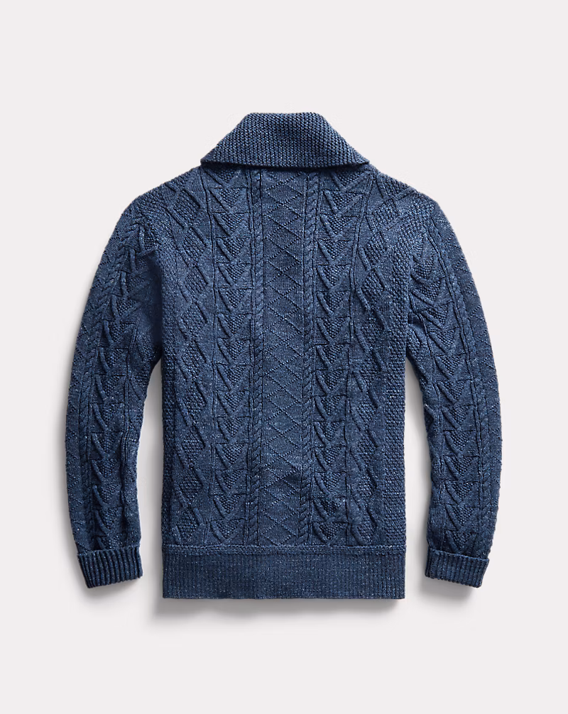 アランニット コットン カーディガン