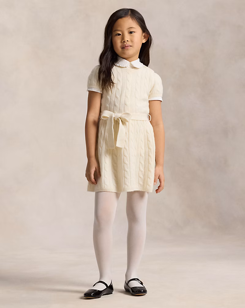 ケーブルニット カシミヤ ドレス