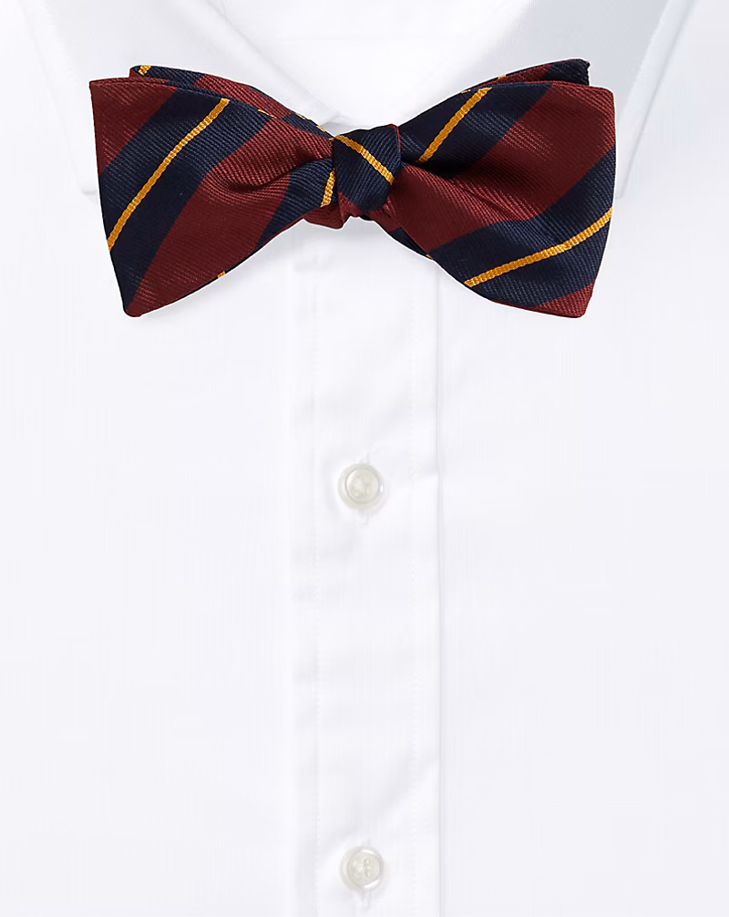 ストライプド シルク レップ ボウ タイ