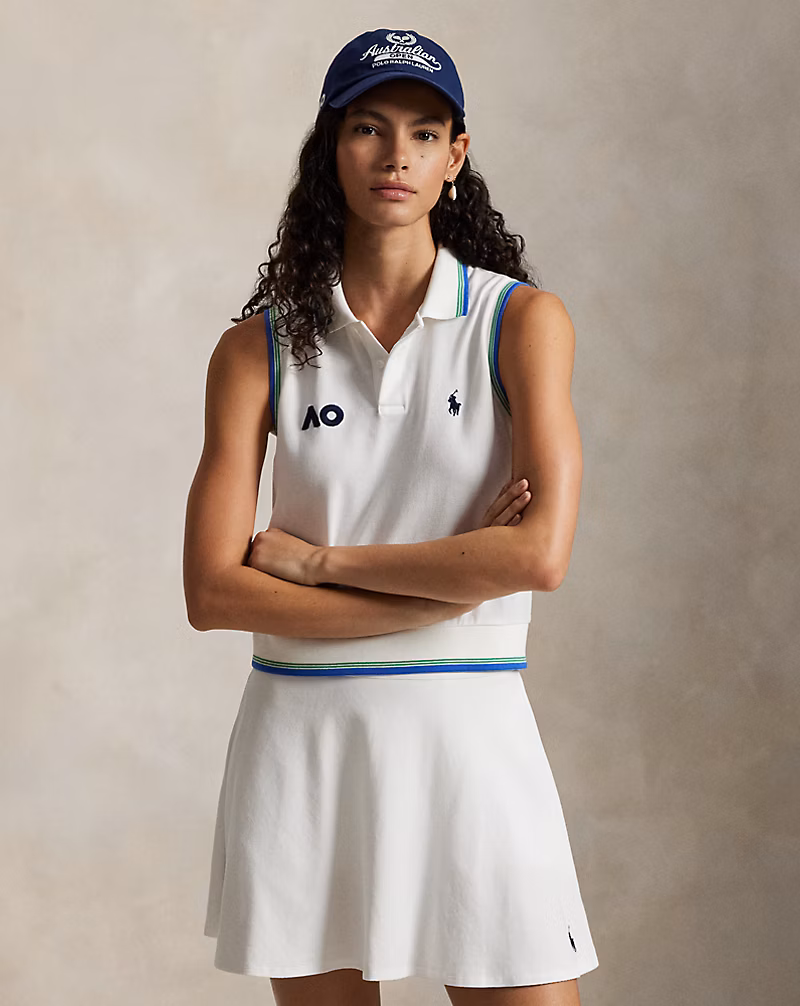 オーストラリアン オープン スリーブレス クロップド ポロシャツ