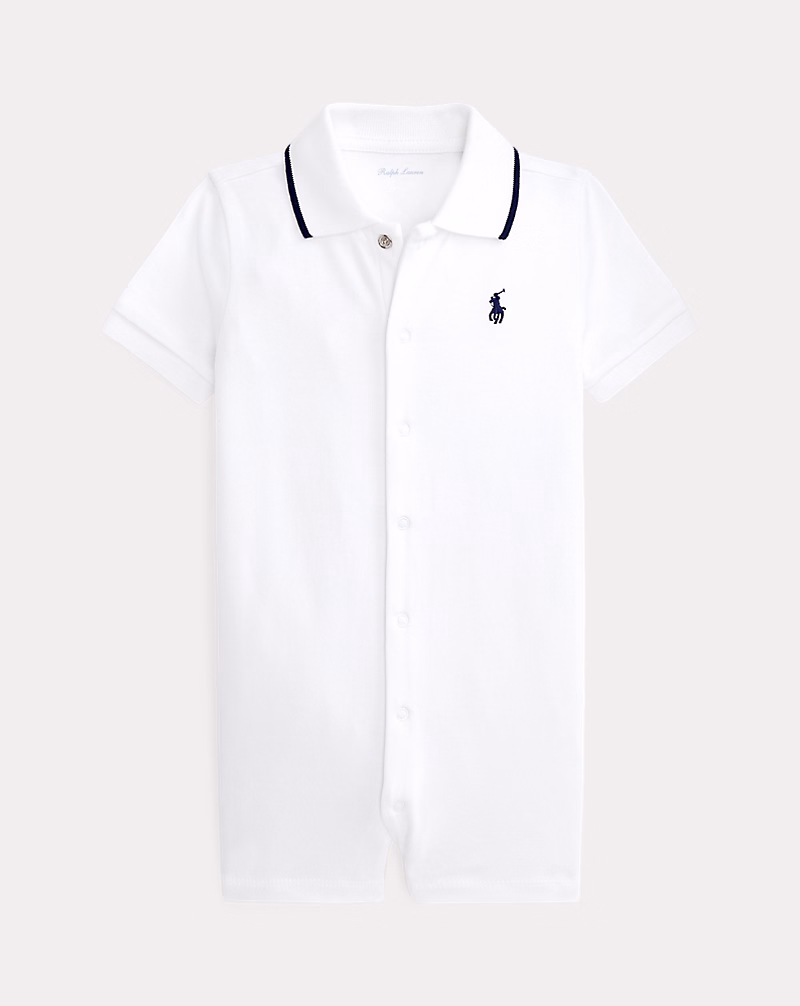 ソフト コットン ポロ ショートオール