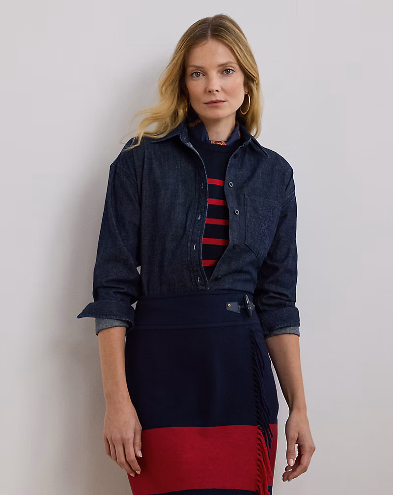 リラックス フィット デニム シャツ