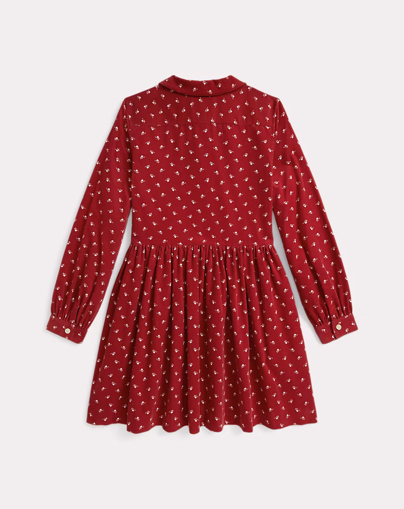 プリンテッド コットン コーデュロイ シャツドレス