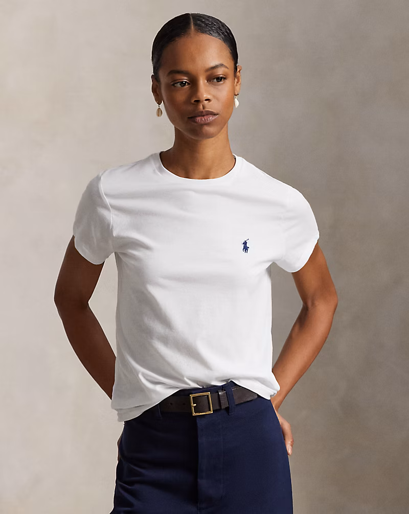 コットン ジャージー クルーネック Tシャツ