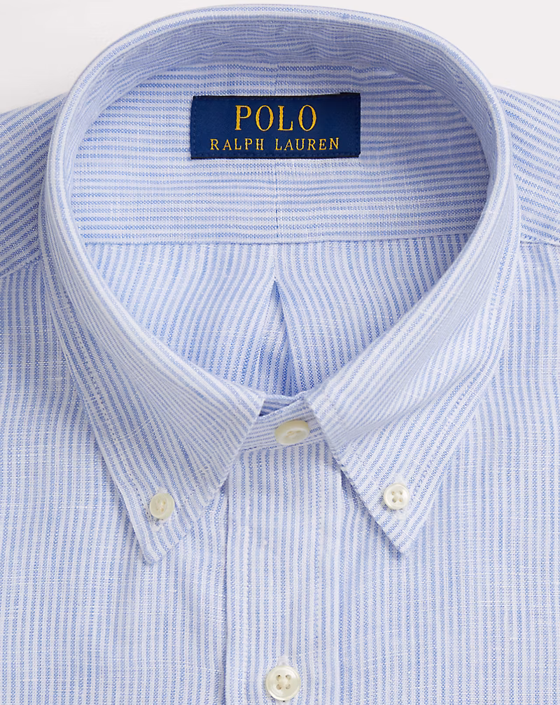 クラシック フィット ストライプド リネン シャツ