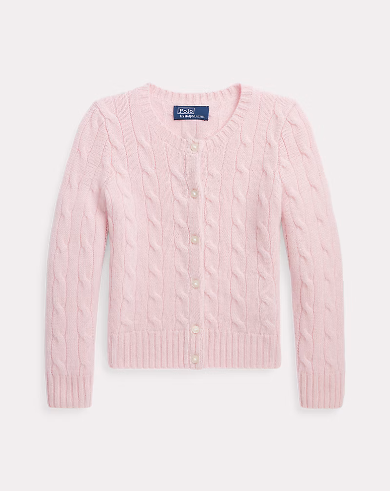 ケーブルニット カシミヤ カーディガン