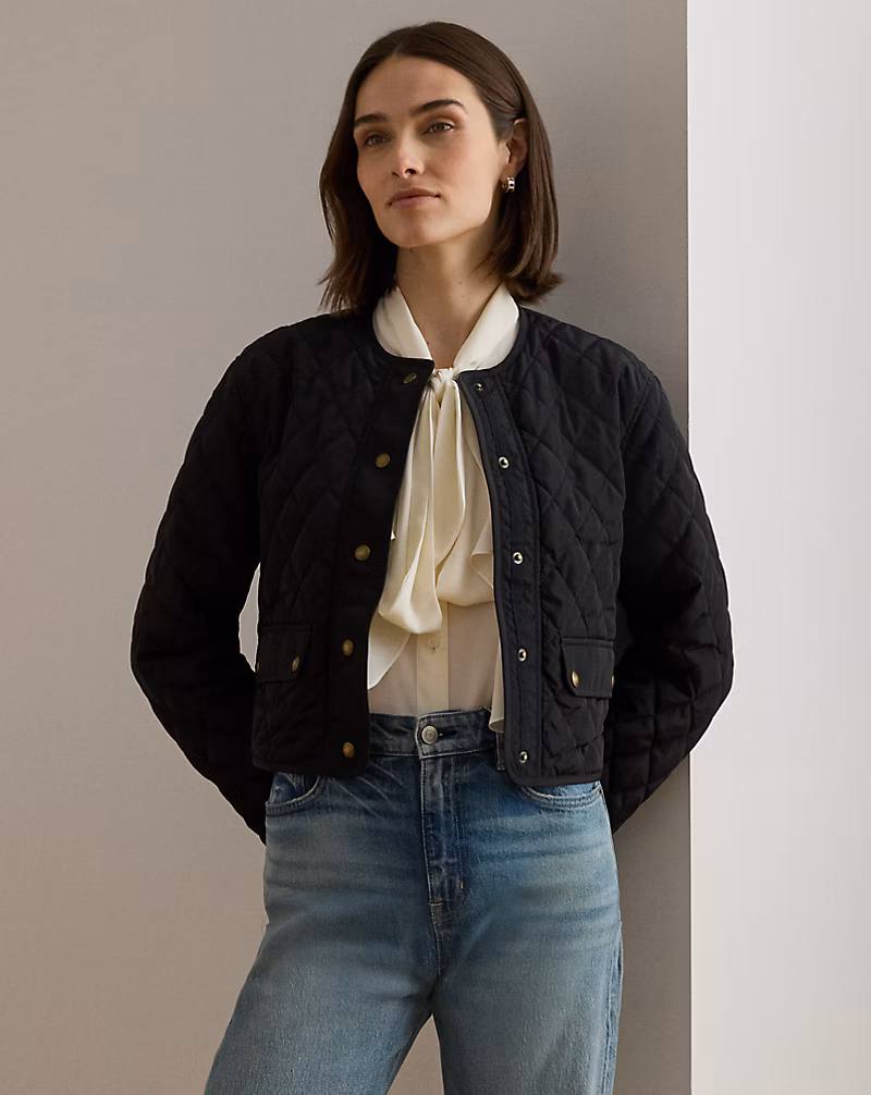 ダイヤモンドキルテッド クロップド ジャケット