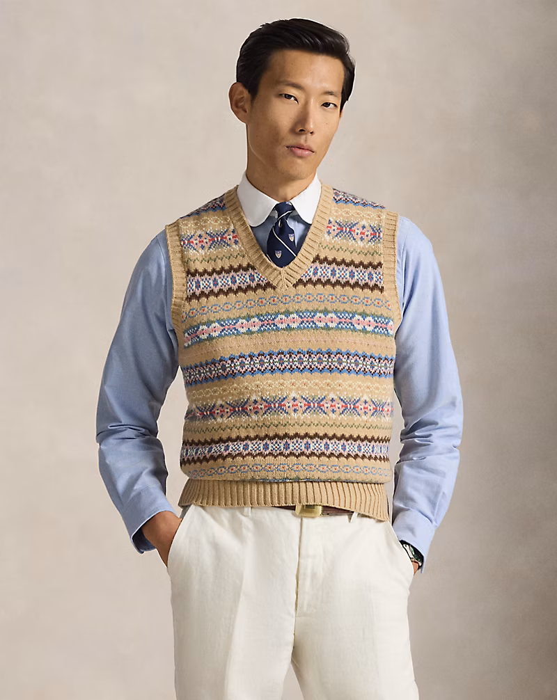 フェア アイル コットンウール セーター ベスト