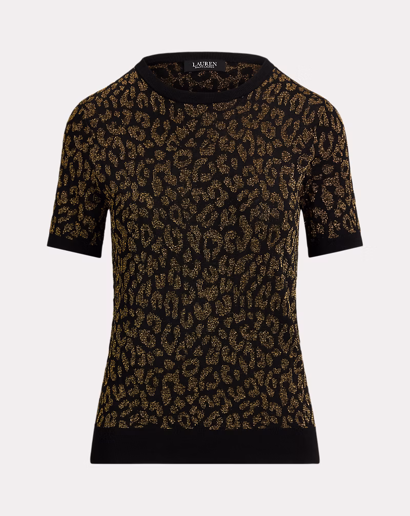 メタリック オセロット ショートスリーブ セーター