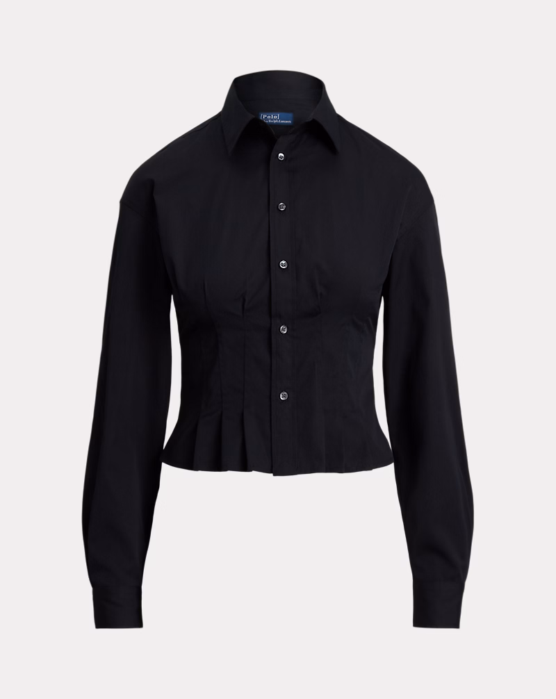 プリーテッド コットン シャツ